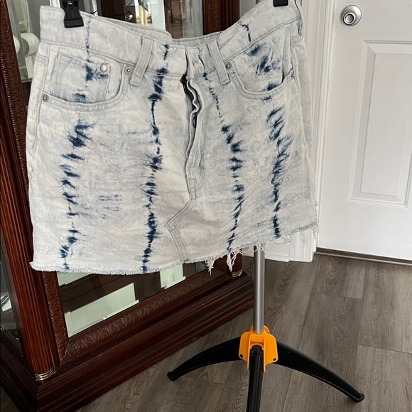 & Denim Dresses & Skirts - Tie-Dye Denim Mini Skirt